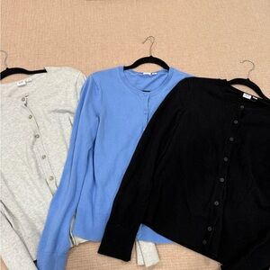 GAP Women's Cardigan Bundle - Black, Blue, and Beige